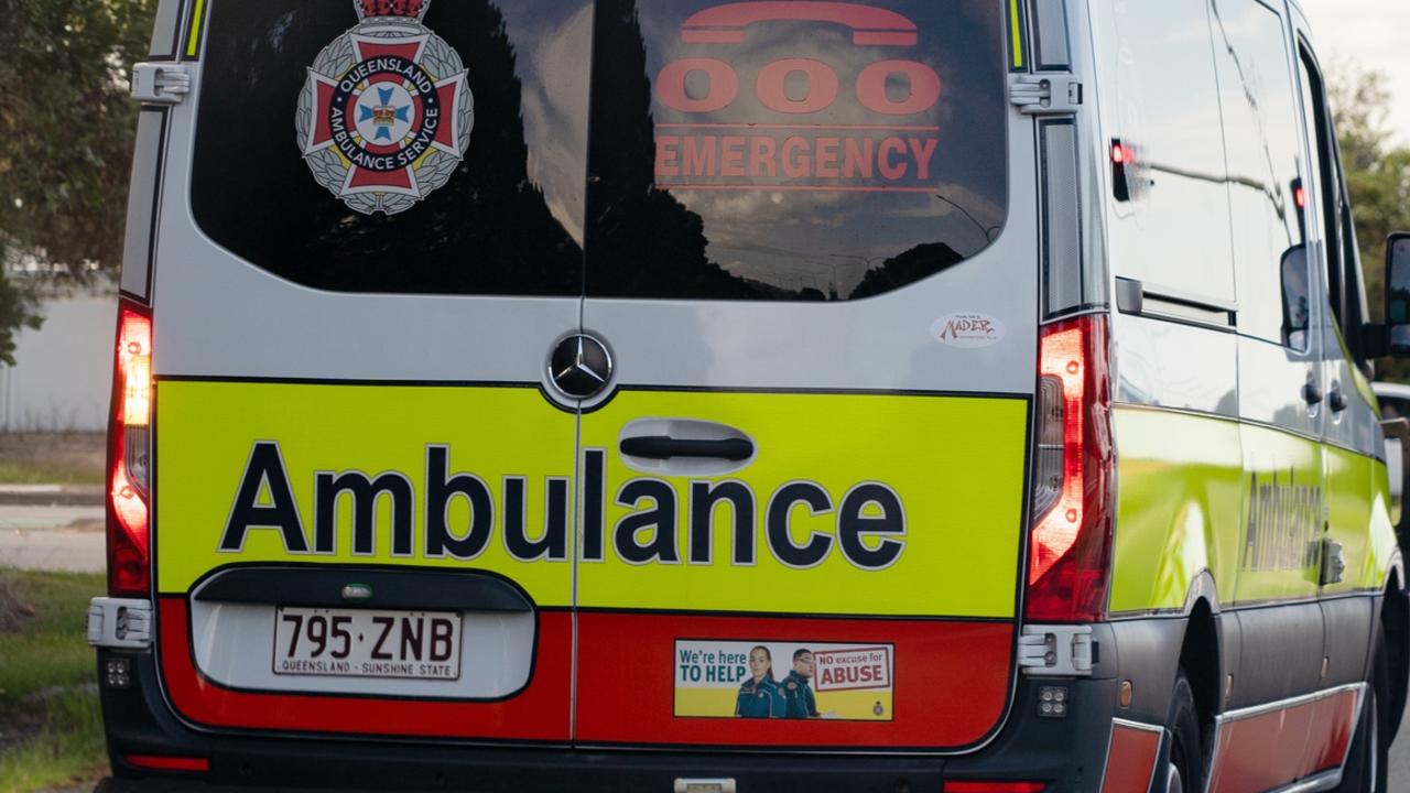 Gold Coast, Australia, January 6, 2023-Emergency Ambulance is rushing  to a call, Burleigh, Queensland