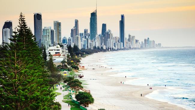 Aerial view of Miami beach coastal walk and Surfers Paradise skyline as a backdrop credit: Samuel Lindsay escape 26 December 2021 doc holiday