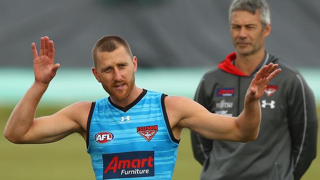 Essendon’s Dyson Heppell could be gone for the season with an ankle injury