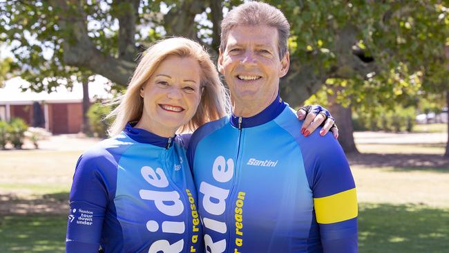 Donny Walford (left) is riding for her husband in the Cancer Council's Ride for a Reason. Picture: Supplied