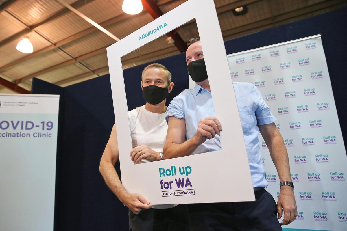 Health Minister Roger Cook and Premier Mark McGowan were vaccinated after people aged 50 and over became eligible.