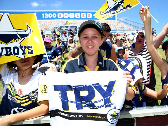 Emerson Payne 11 attends the North Queensland Cowboys hold an open training session at 1300 Smiles stadium where plenty of fans came along to watch their last home session. Pics Adam Head