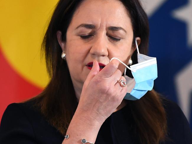 BRISBANE, AUSTRALIA - NewsWire Photos - JUNE 30, 2021.Queensland Premier Annastacia Palaszczuk is seen during a Covid update press conference. Queensland has gone into a 3-day lockdown due to a Covid outbreak.Picture: NCA NewsWire / Dan Peled