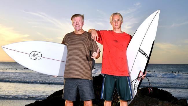 Rabbit Bartholomew with (interested participant) Zukas Ioining at Snapper Rocks. Tuesday May 14, 2024. Picture, John Gass