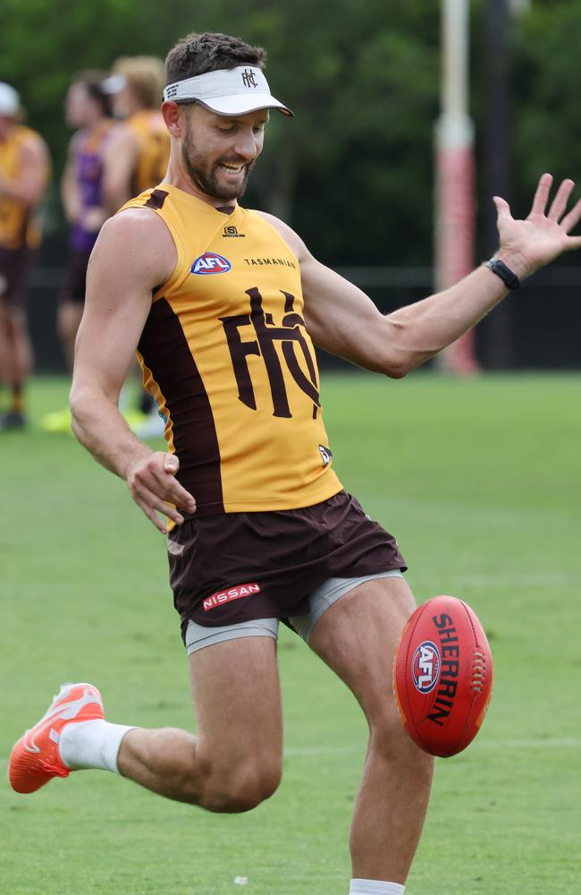 Jack Gunston at Hawthorn AFL training in Mulgrave. Tuesday, February 4, 2025. Picture: David Crosling