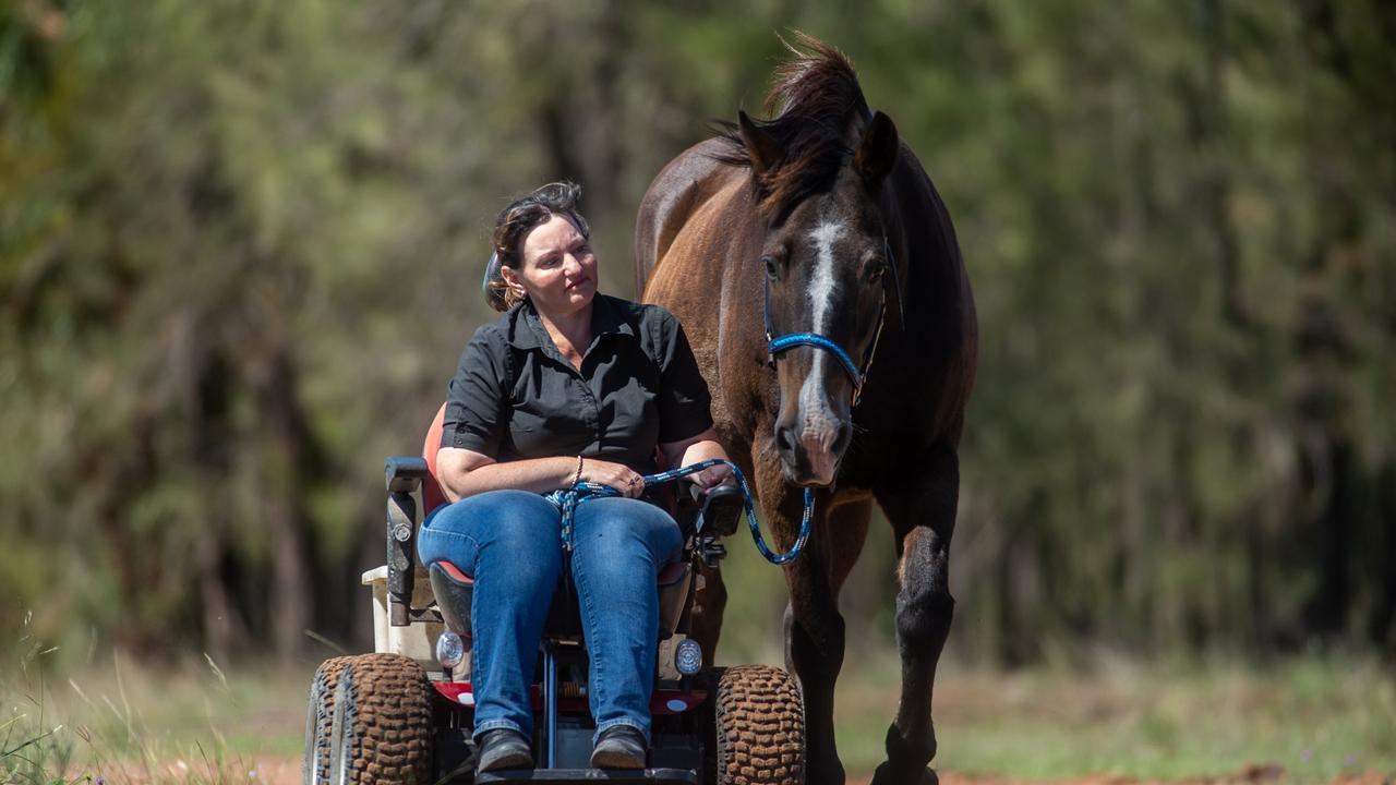 Emma Weatherley with Maverick, her Australian stock horse x clydesdale. Pic: David Martinelli