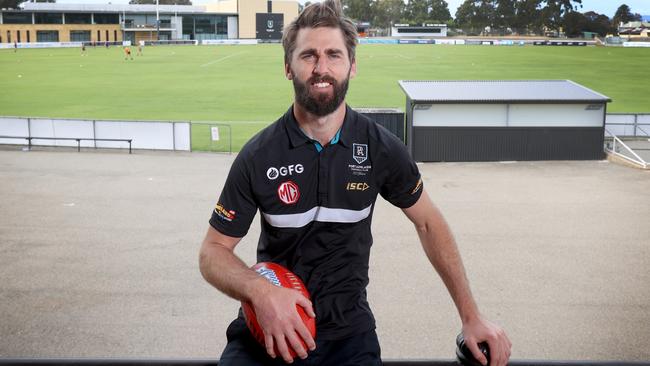 Retiring Port Adelaide veteran Justin Westhoff at Alberton Oval. Picture: Kelly Barnes