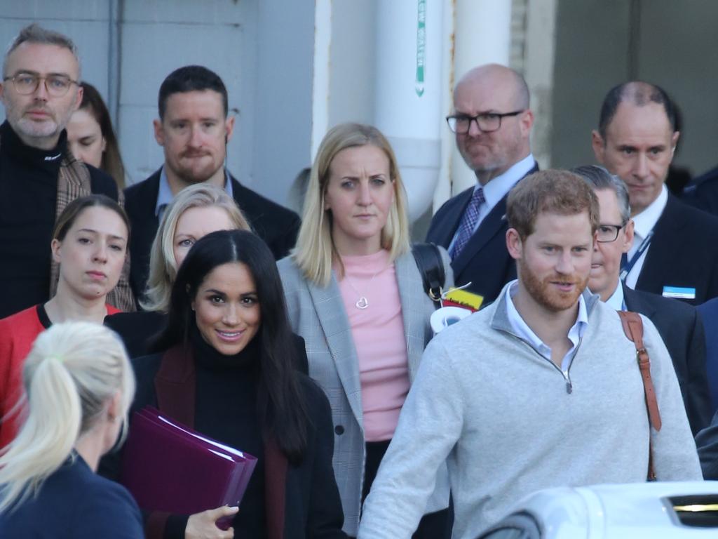 Meghan and Harry arrive in Sydney. Picture: John Grainger