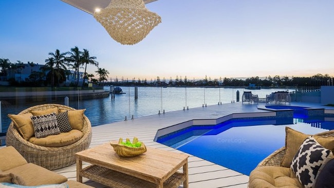 The mansion at 9 Brittanic Cres, Paradise Point, on the Sovereign Islands. Photo: Supplied