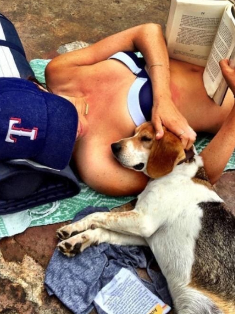 Meghan with her beloved pooch.
