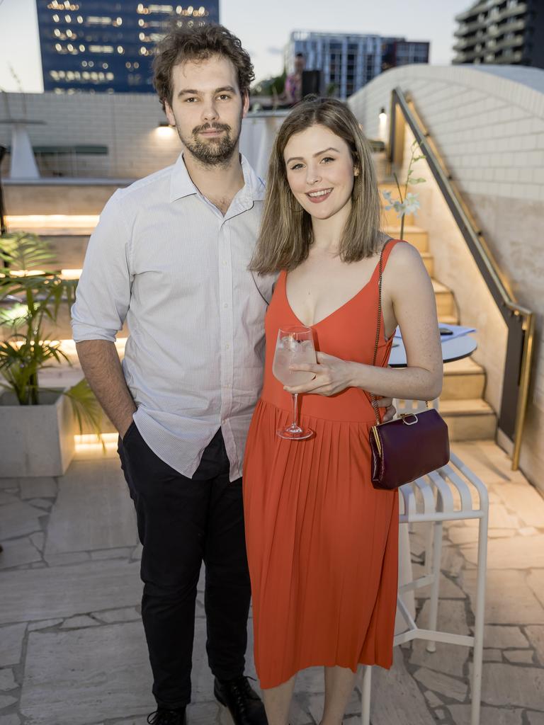 Luke Callaghan and Georgia Attwell at Brisbane's Summer of Racing Launch at The Calile Hotel on November 19, 2020. Socials: Damien Anthony Rossi Pictures: Jared Vethaak