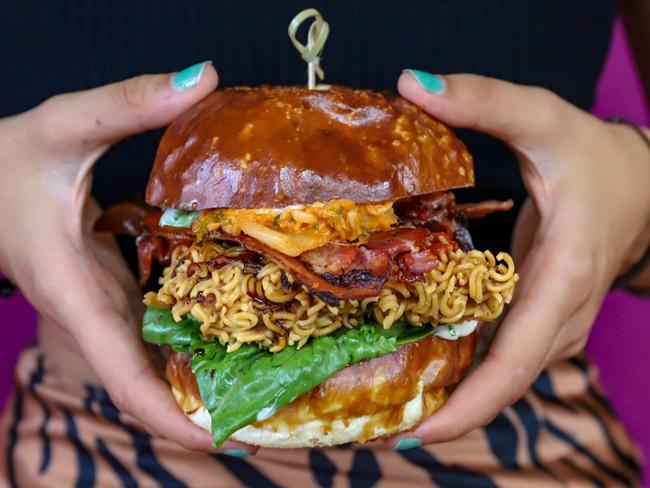 Cuckoo-Callay’s Pimp Mi Goreng burger. Picture: Jenifer Jagielski