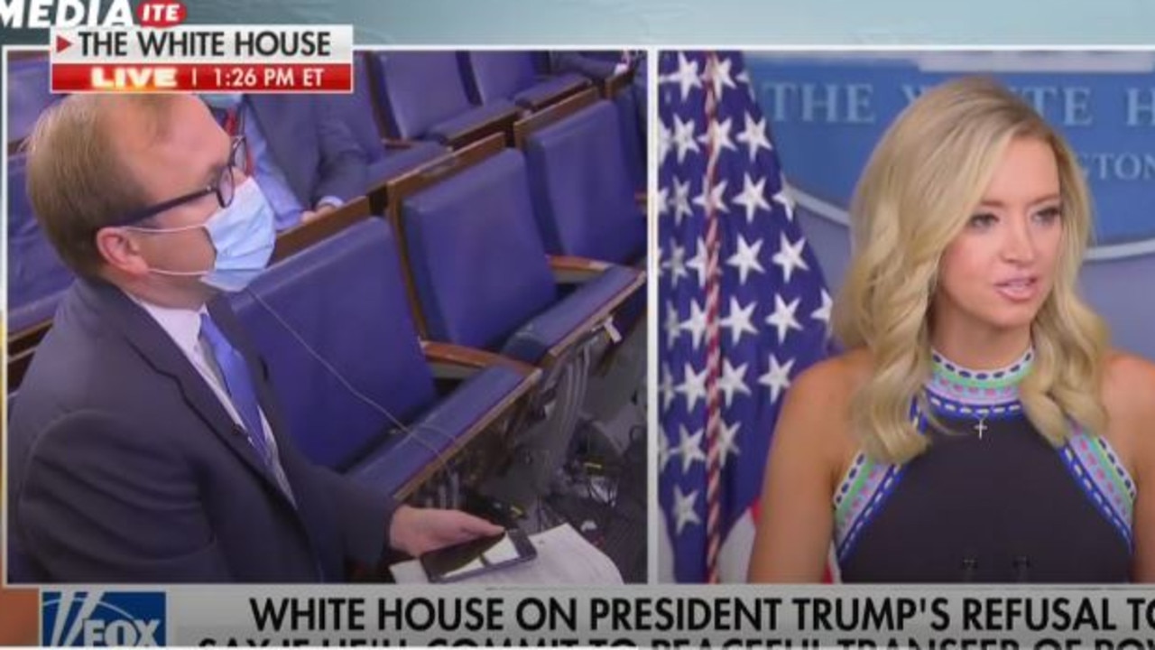 White House press secretary Kayleigh McEnany has clashed with reporters during a press conference. Picture: Fox News