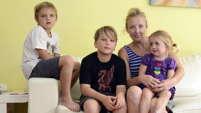 Whooping Cough. Cromer mum Justene Gordon with her three children (l-r) Heath, 7, Owen, 9, and Torah, 2, who are recovering from Whooping Cough, and are no longer contagious. They contracted the disease despite being immunised. Picture: Troy Snook