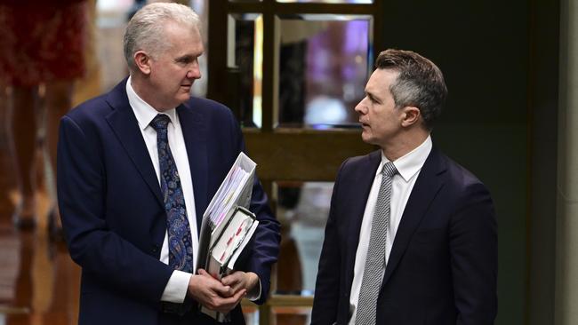 The informal coalition will campaign for both Home Affairs Minister Tony Burke, left, and Education Minister Jason Clare in the pair’s southwest Sydney electorates. Picture: Martin Ollman