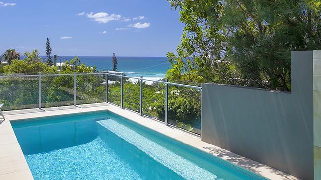 The ocean views from the pool at the Sunshine Beach house.