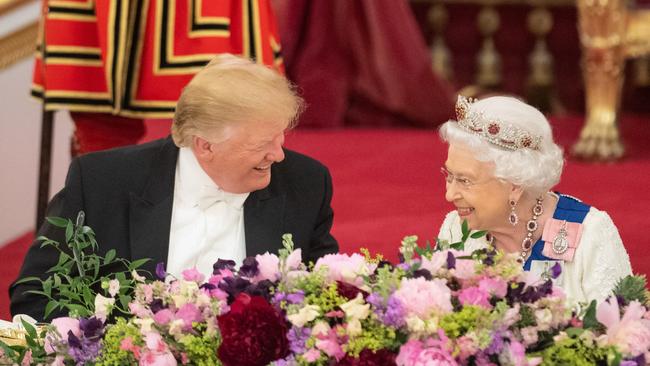 Donald Trump shared a tribute to the Queen in a new book of photos from his time as President. Picture: Dominic Lipinski/PA Wire