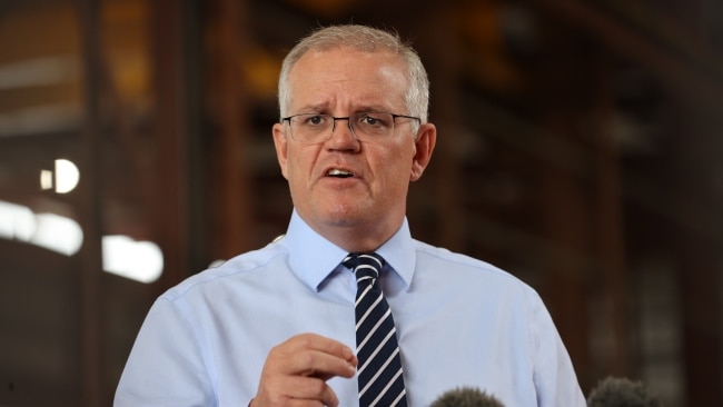 Prime Minister Scott Morrison defended the government's economic management saying the inflation surge still places it ahead of other major economies around the world. Picture: Jason Edwards
