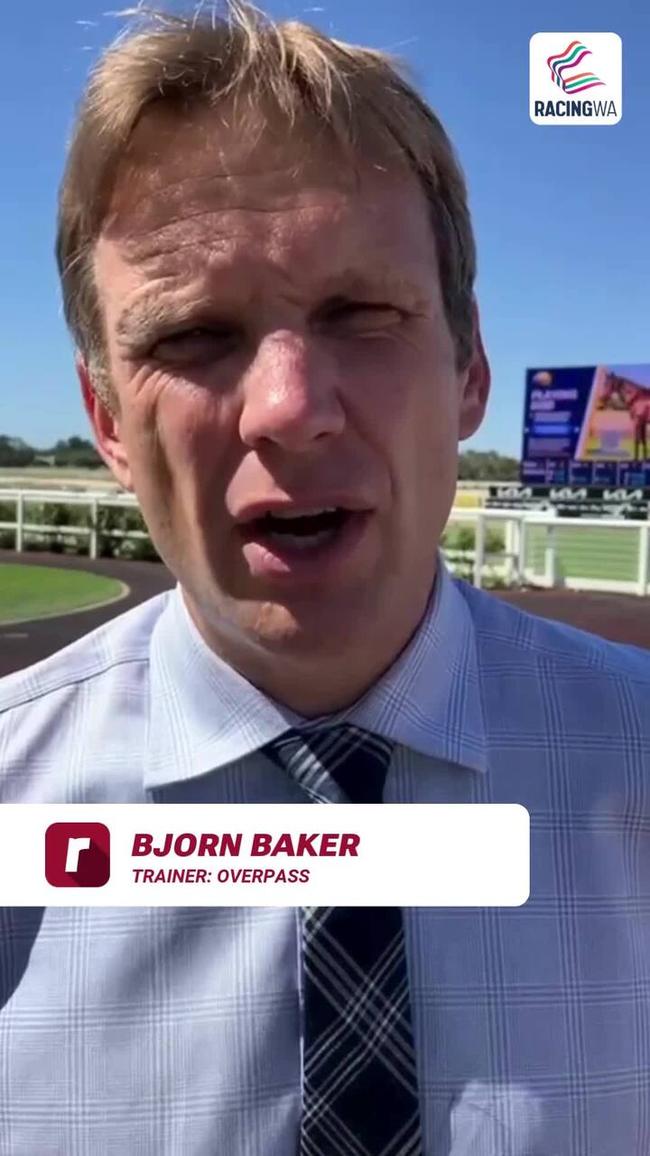 Trainer Bjorn Baker on Overpass ahead of the Winterbottom