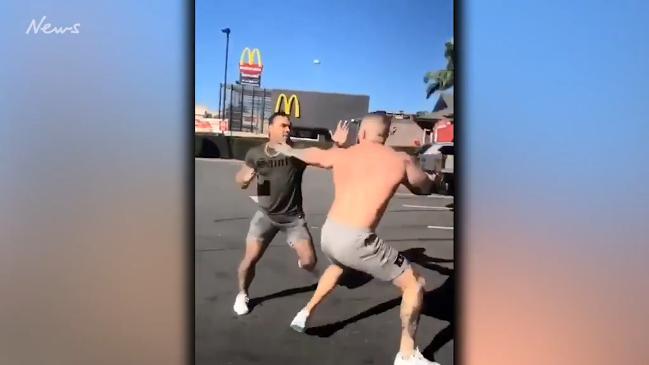 Bikies scrap in violent KFC Carpark brawl