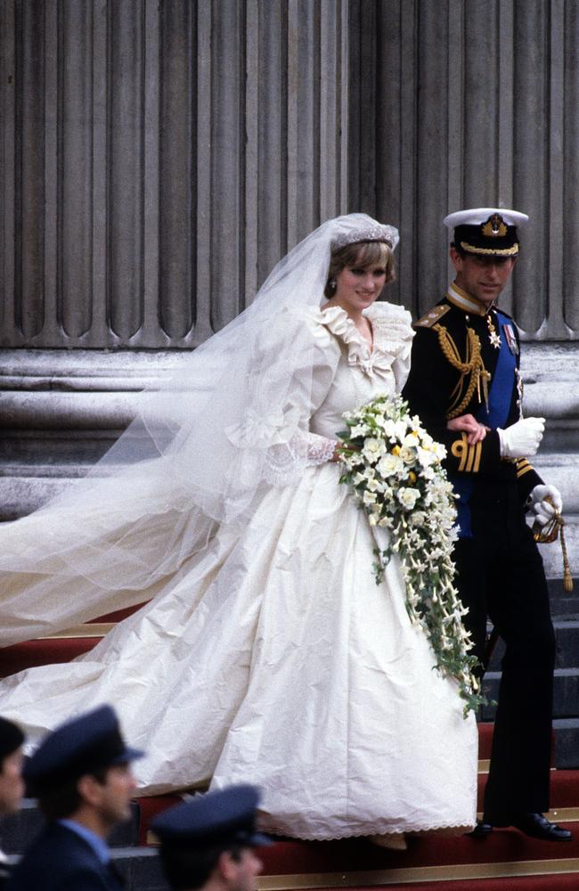 Diana, Princess of Wales leaving St. Paul's Cathedral with Prince Charles following their wedding on July 29, 1981 in London. Picture: Anwar Hussein/Getty Images