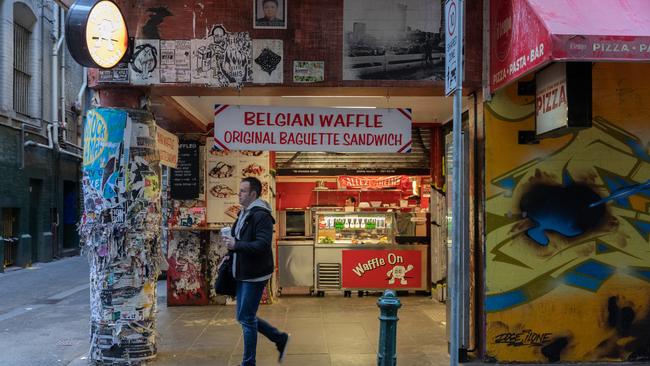 Degraves St is deserted. Picture: Getty Images