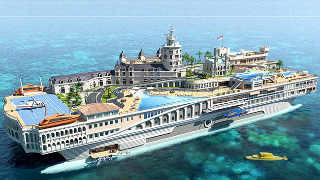 The Streets of Monaco yacht will cost $1.1 billion to build / Yacht Island Design