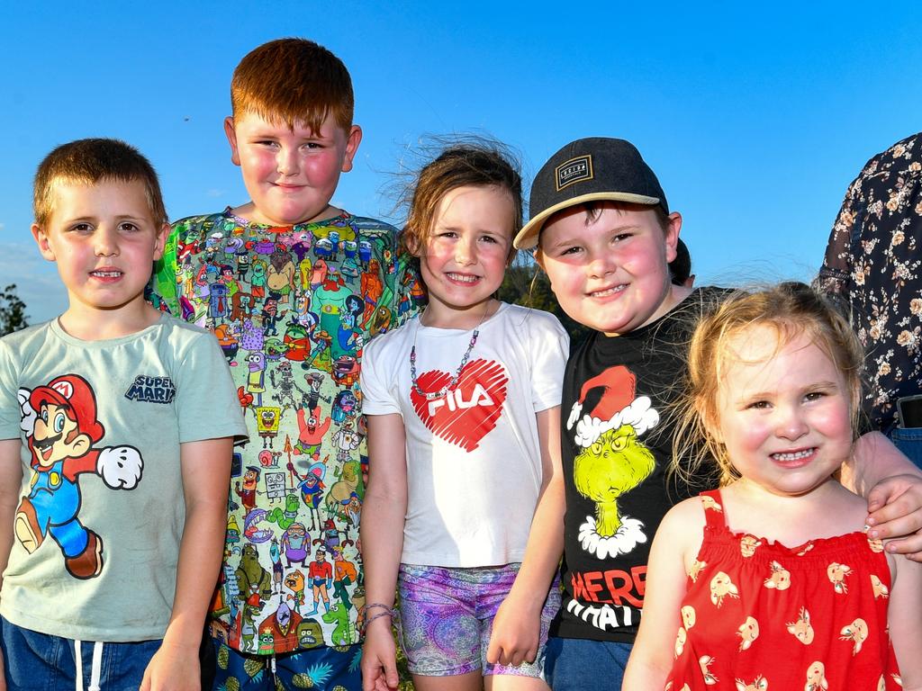 Leo Scott with Jake and Emily Frazer, and Evie and Cohen Rodgers.