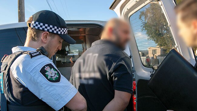 The five arrests were made in western Sydney this morning. Picture: AFP