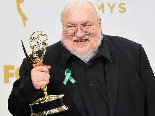 (FILES) This file photo taken on September 19, 2015 shows writer George R.R. Martin, winner of Outstanding Drama Series for "Game of Thrones", in the press room at the 67th Annual Primetime Emmy Awards at Microsoft Theater in Los Angeles, California. Martin has published on his website a new chapter of the saga "Game of Thrones", adapted to television by HBO, while indicating that he had not yet finished this new book . / AFP PHOTO / GETTY IMAGES NORTH AMERICA / Jason MERRITT