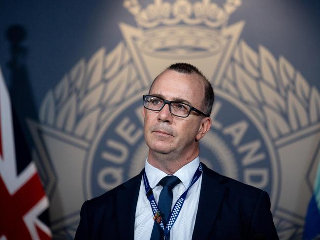 Detective Inspector David Jackman addresses the media on Thursday. Picture: Sarah Marshall/NCA NewsWire