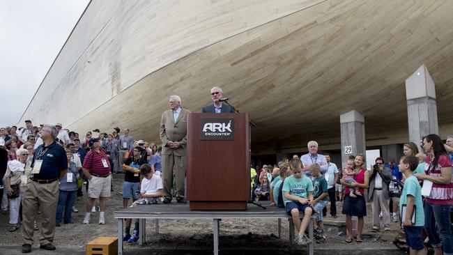 Ham speaks at a ribbon-cutting for Ark Encounter on July 5, 2016. Picture: Aaron P. Bernstein/Getty Images/AFP