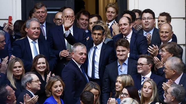 New Conservative Party leader and incoming prime minister Rishi Sunak arrives at the Conservative Party Headquarters. Picture: Getty Images