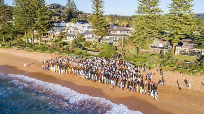 Dozens gathered for a paddle out for Kawa Sweeney: Picture: Darian Woods, Surf 2 Summit Media.