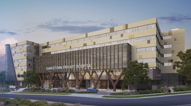 Artist‘s impression of Canterbury Bankstown Private Hospital. View from Canterbury Rd. Picture: AVA Architects