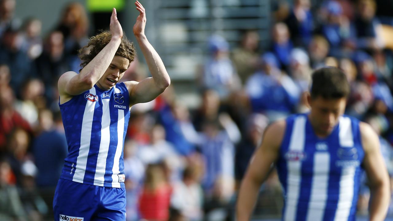 Ben Brown leads the Coleman Medal by six goals after North Melbourne’s win over Melbourne.