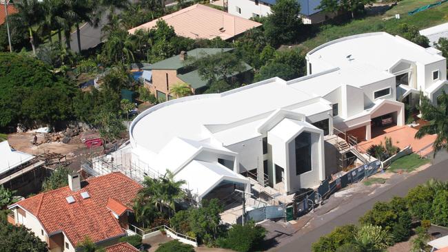 Unfinished construction of a multi million dollar property at Riverview Avenue, Buderim, pictured in 2005. The second property behind it is just visible.