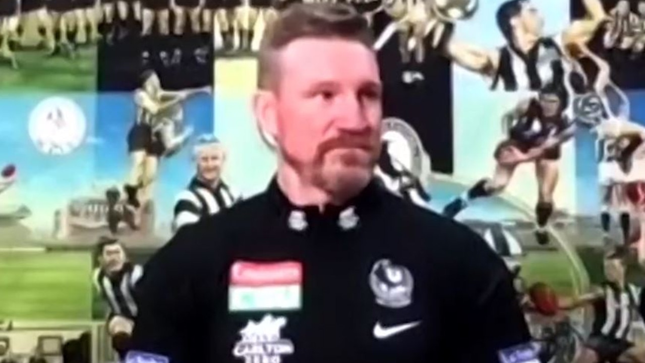 Nathan Buckley asks if Mark Robinson can be muted during his exit press conference.