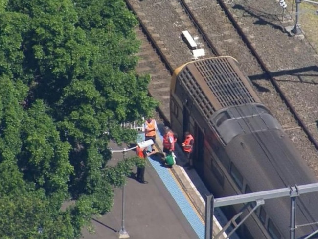 Sydney train stunt gone wrong.