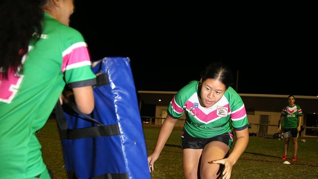 The female teams in training at Pioneers Park, Malabar. Picture: Danny Aarons.