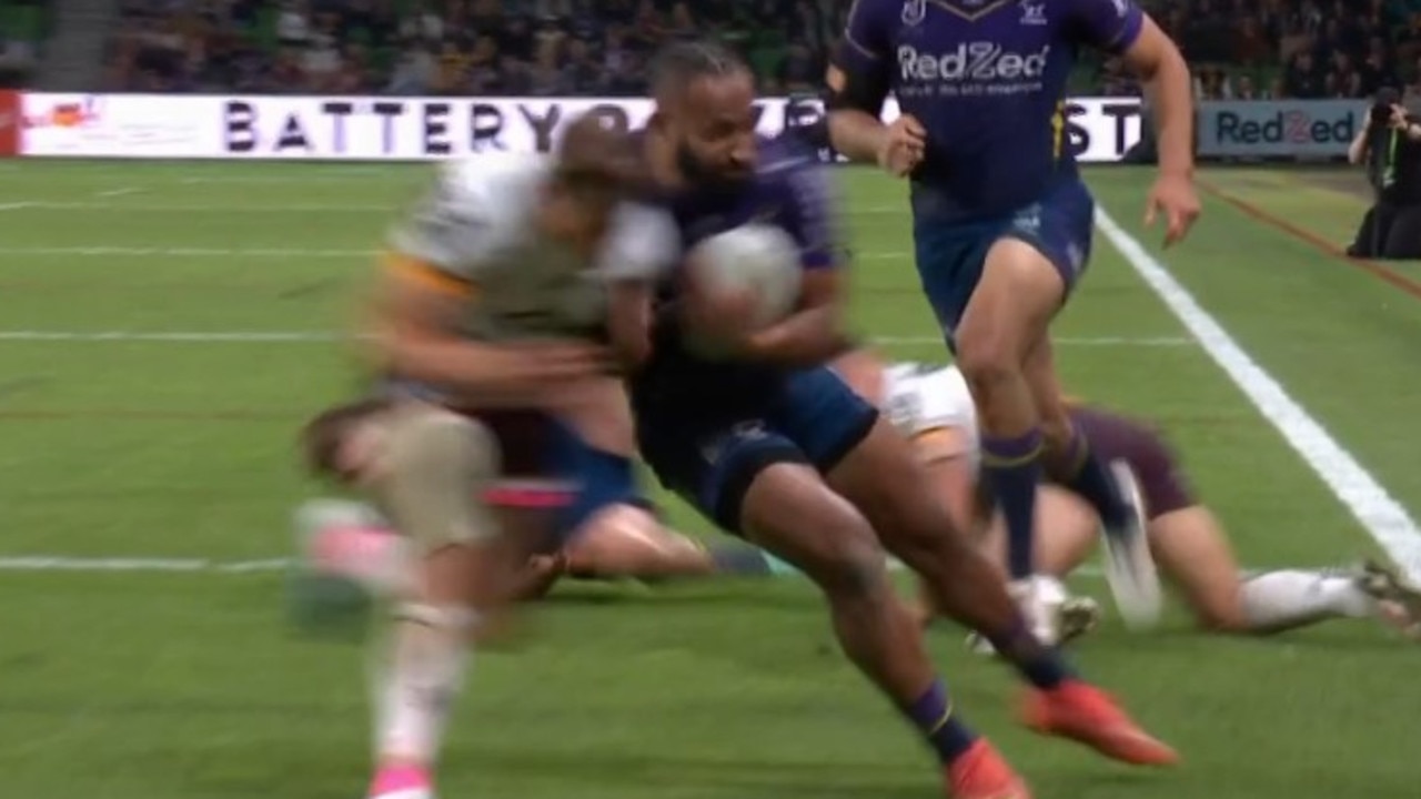 This frame looks like a shoulder charge. Photo: Fox Sports