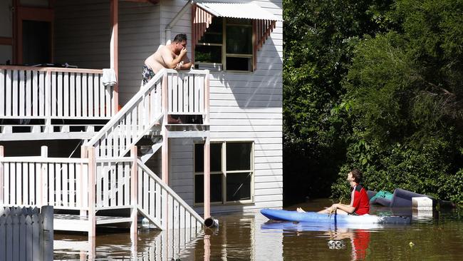 Flooding in Fairfield, Brisbane. Picture: Tertius Pickard