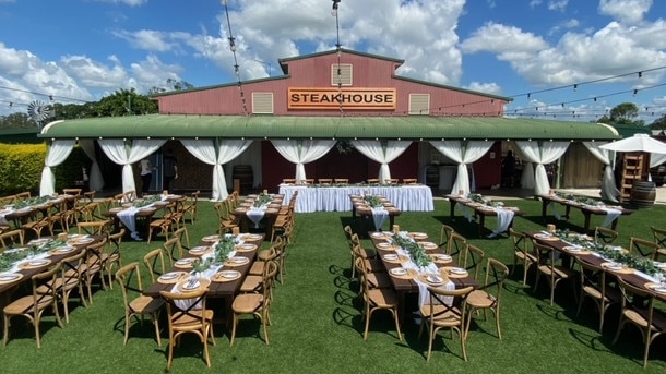 The Clydesdale Motel and Steakhouse offers a picturesque backdrop for outdoor wedding ceremonies.