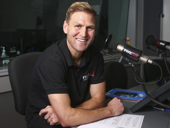 Port Adelaide premiership hero Kane Cornes at the 5AA studios.Picture: Sarah Reed
