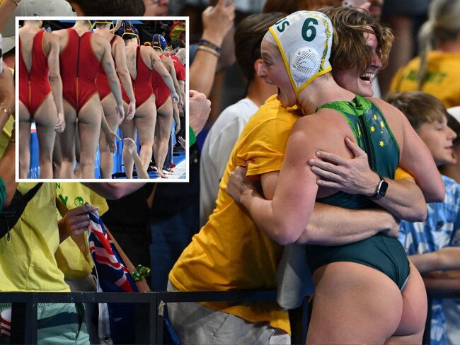 Everyone has been wondering why the water polo swimsuits are so tight. Pictures: AFP