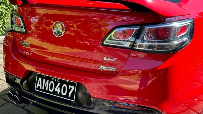 The personalised plates fitted to the car read AMO4O7. Image: supplied