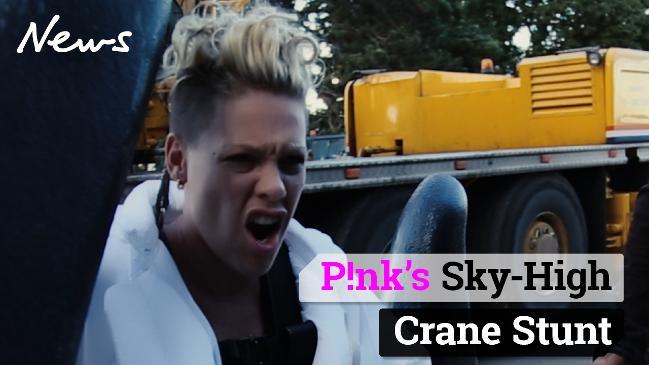 P!nk's sky-high crane stunt