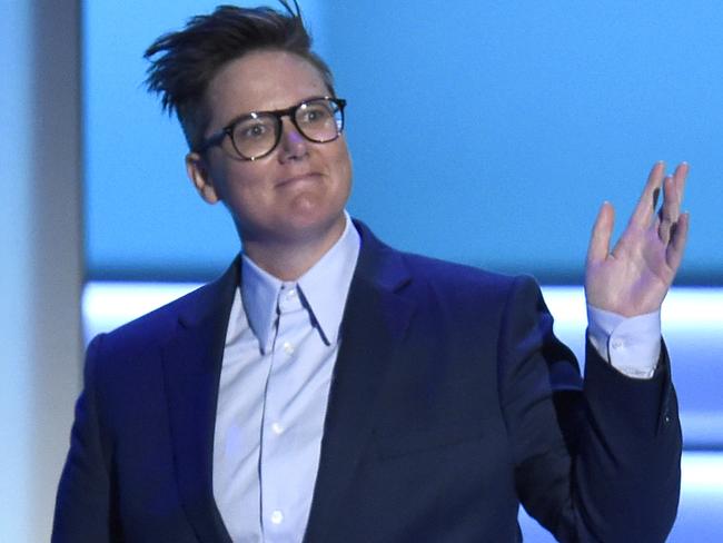 Hannah Gadsby appears on stage to present the award for outstanding directing for a drama series at the 70th Primetime Emmy Awards on Monday, Sept. 17, 2018, at the Microsoft Theater in Los Angeles. (Photo by Chris Pizzello/Invision/AP)