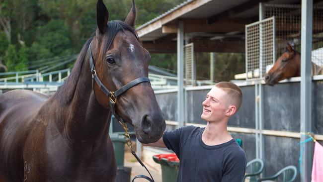 Apprentice jockey Kyle Wilson-Taylor at the Brett Dodson stables. 03 MAY 2018 Photo: Trevor Veale