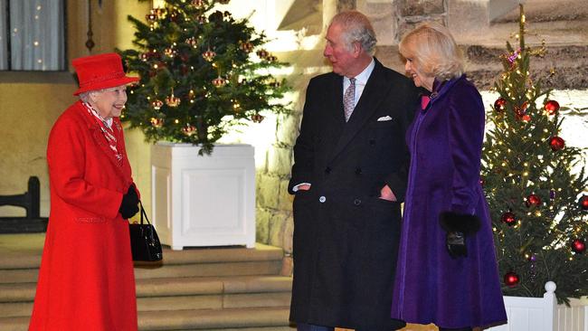 Queen Elizabeth II with Prince Charles and Camilla at Windsor Castle. Picture: Glyn Kirk/AFP